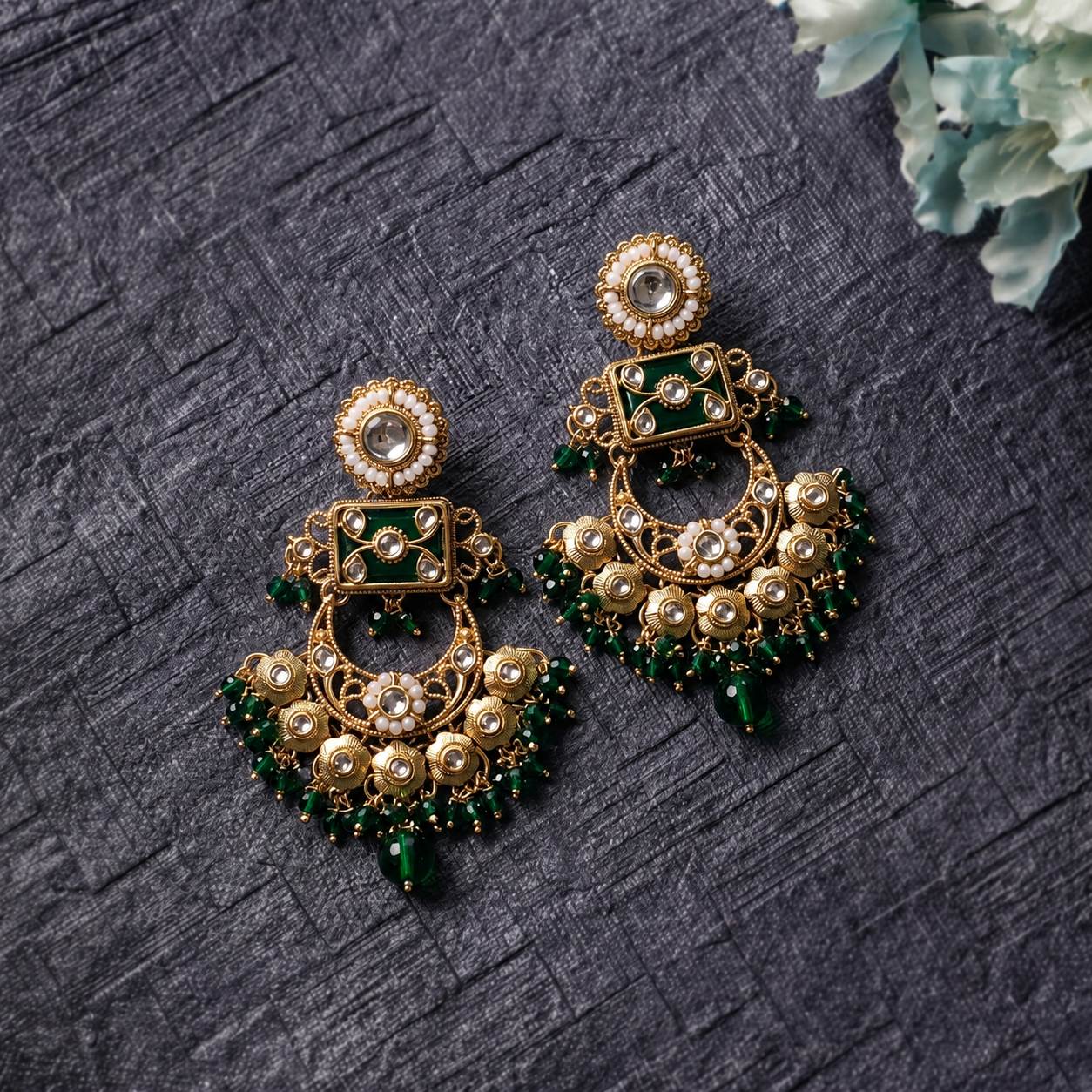 Kundan Chandbali Earrings