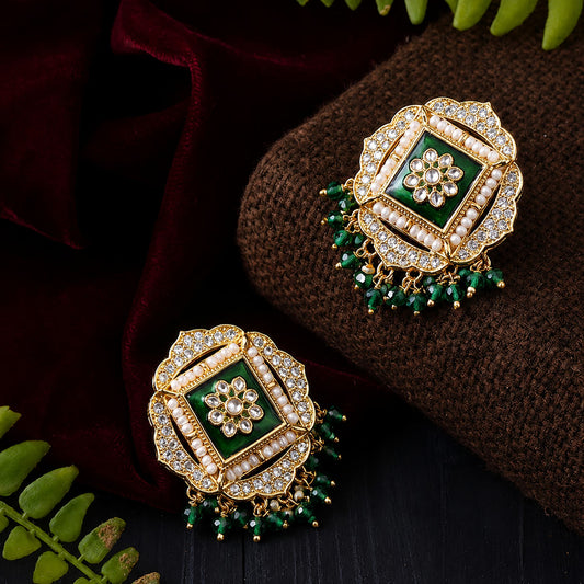 Royal Kundan Square Studs