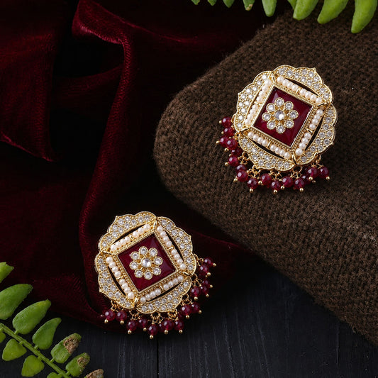 Royal Kundan Square Studs