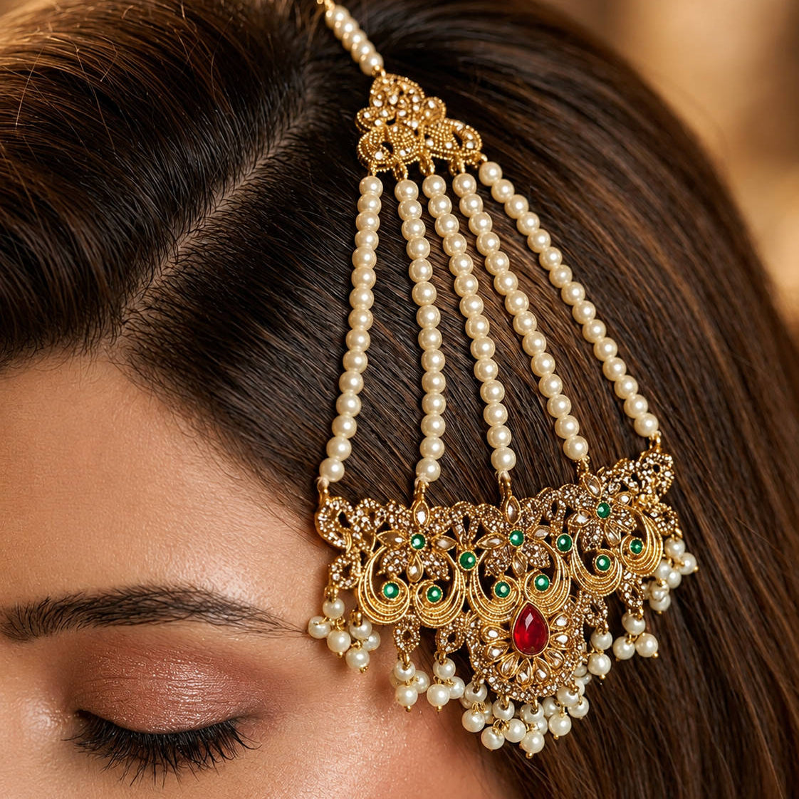 Royal Bridal Choker Set with Maang Tikka & Jhumar