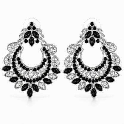 Gold Crescent Moon Drop Earrings