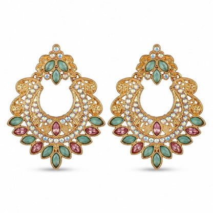 Gold Crescent Moon Drop Earrings
