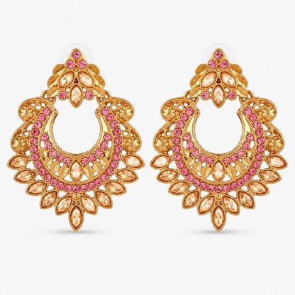 Gold Crescent Moon Drop Earrings