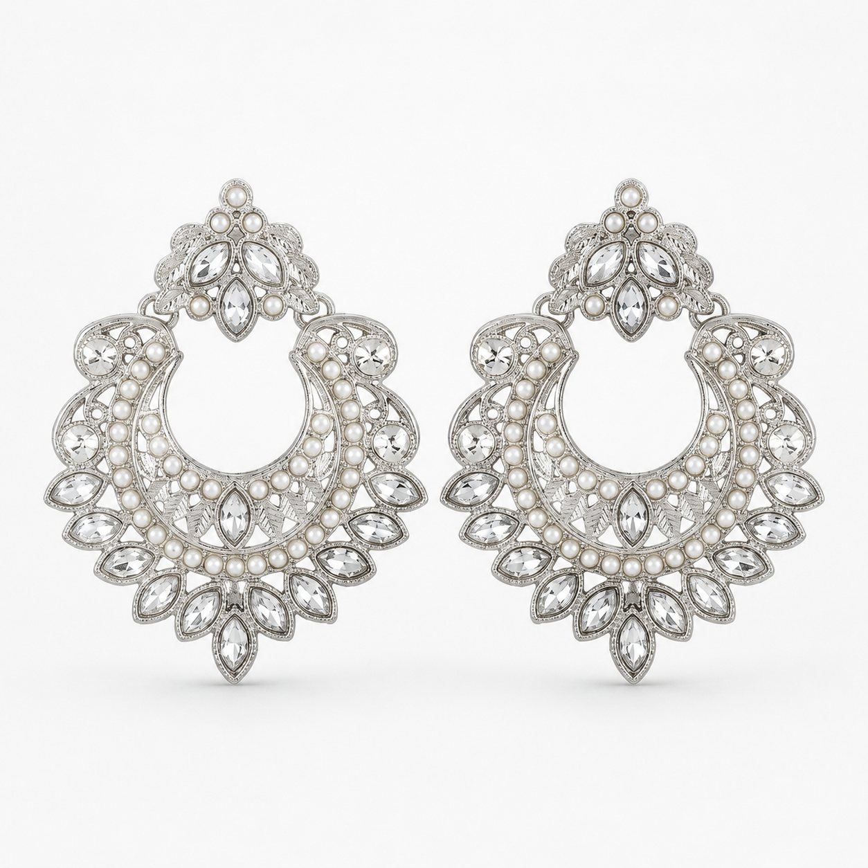 Gold Crescent Moon Drop Earrings