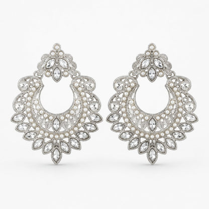 Gold Crescent Moon Drop Earrings
