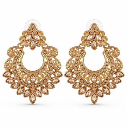 Gold Crescent Moon Drop Earrings