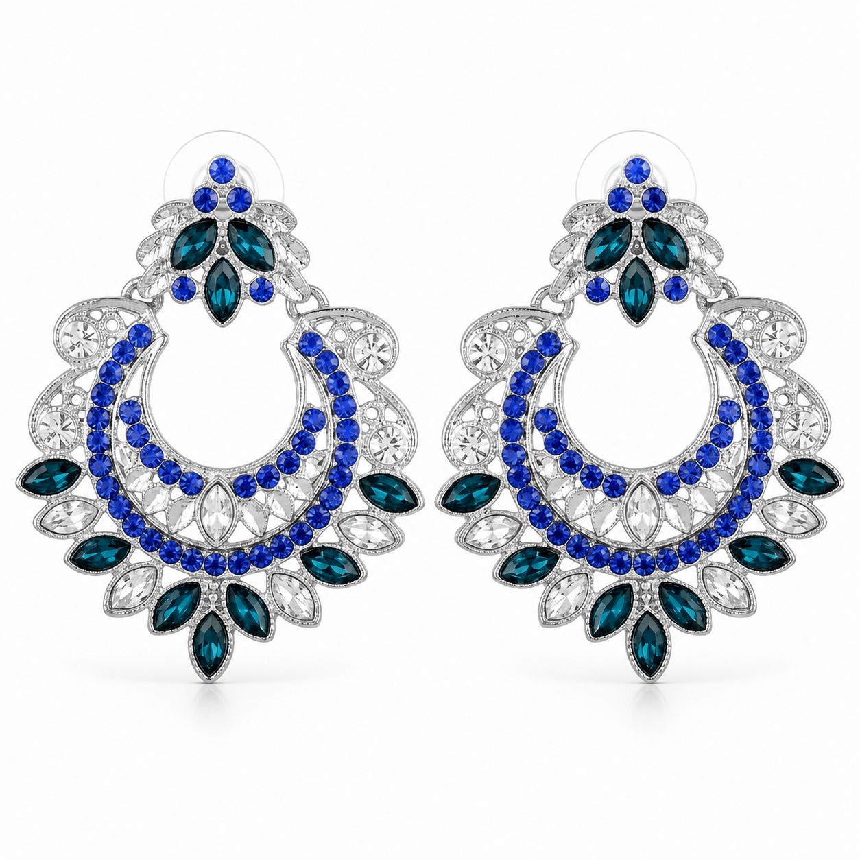 Gold Crescent Moon Drop Earrings