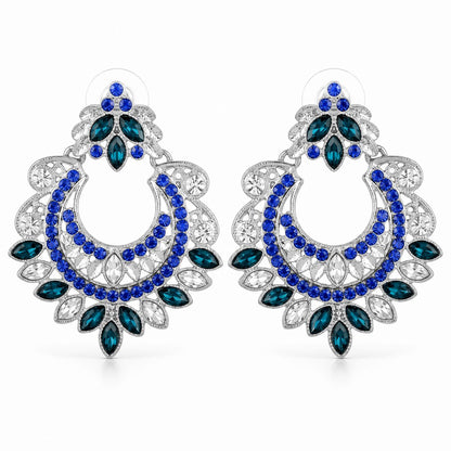 Gold Crescent Moon Drop Earrings