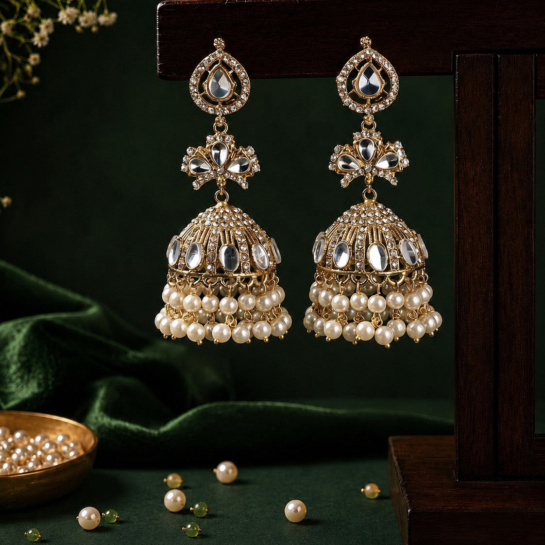 Jhumka with Pearl Drops