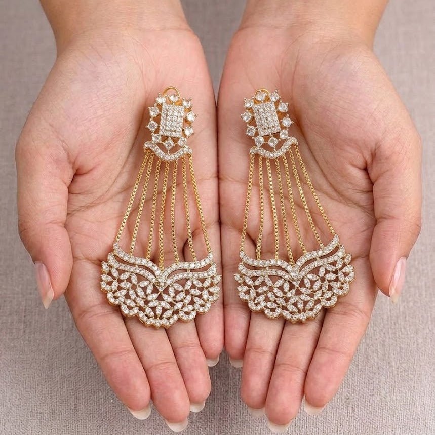 The Nizam's Gilded Cascades Chandelier Earrings