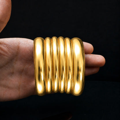 Shabnum Golden Bangles Six Piece Set - Ethiopian Style Bangles