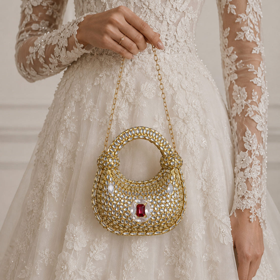 Sitara Clutch – Bridal Evening Bag with Chain