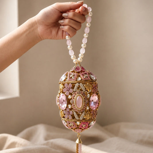 Lustre Royale Kundan Clutch – Bridal Evening Bag with Pearls