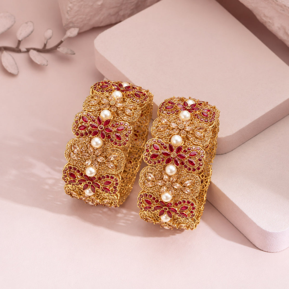 Kehkashaan Pearl Bangle Openable