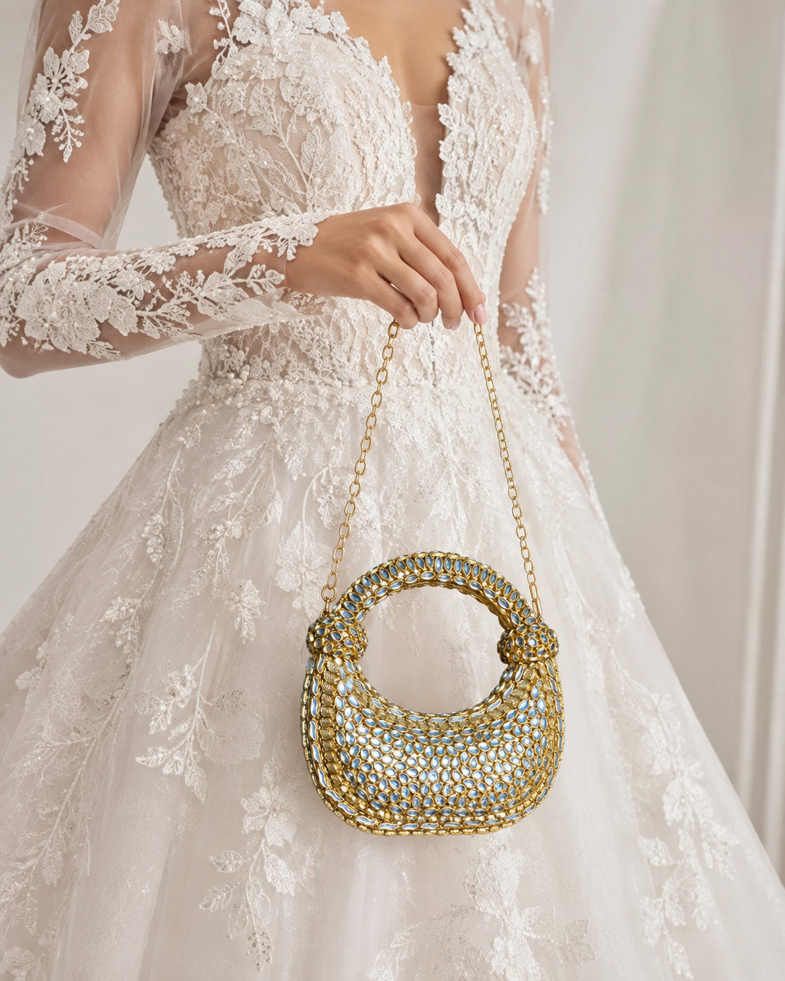 Sitara Clutch – Bridal Evening Bag with Chain
