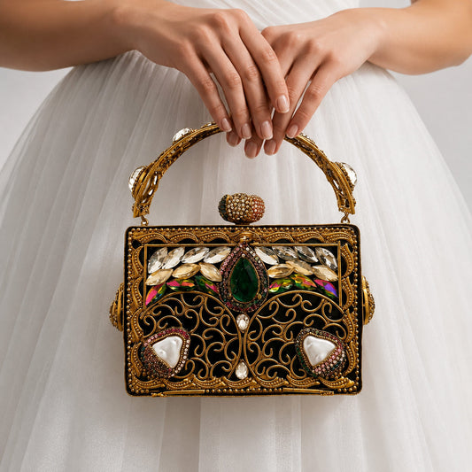 Gilded Treasures – Bridal Evening Handle Clutch Bag