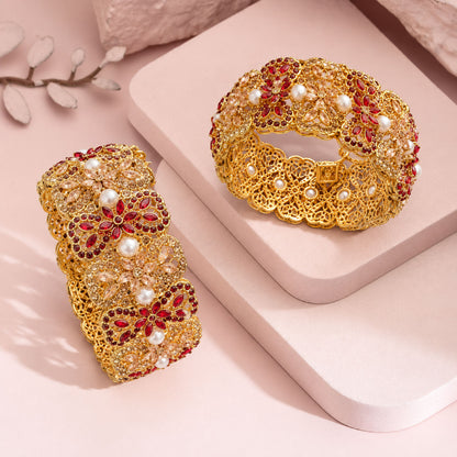 Kehkashaan Pearl Bangle Openable
