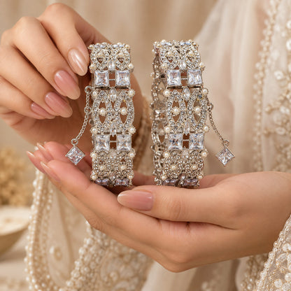 Sehar Silver Baguette Bangle