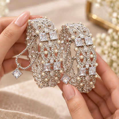 Sehar Silver Baguette Bangle
