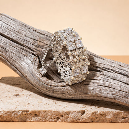 Sehar Silver Baguette Bangle