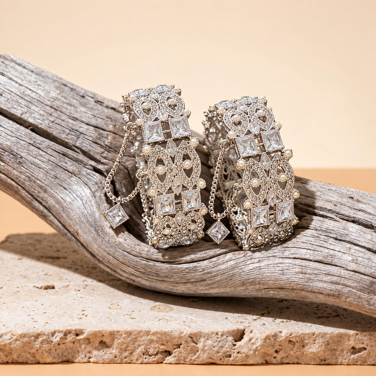 Sehar Silver Baguette Bangle