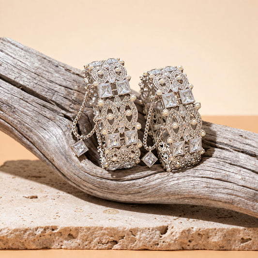 Sehar Silver Baguette Bangle