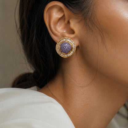 Round Dome Pavé Stud Earrings