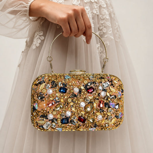 Ophelia Baroque Clutch- Bridal Evening Bag with handle