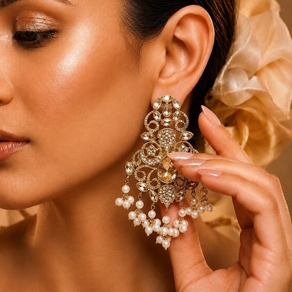 Mehrunisa Gold Pearl Bridal Jewellery Set
