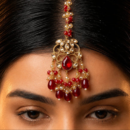 Mehrunisa Ruby Kundan Bridal Jewellery Set