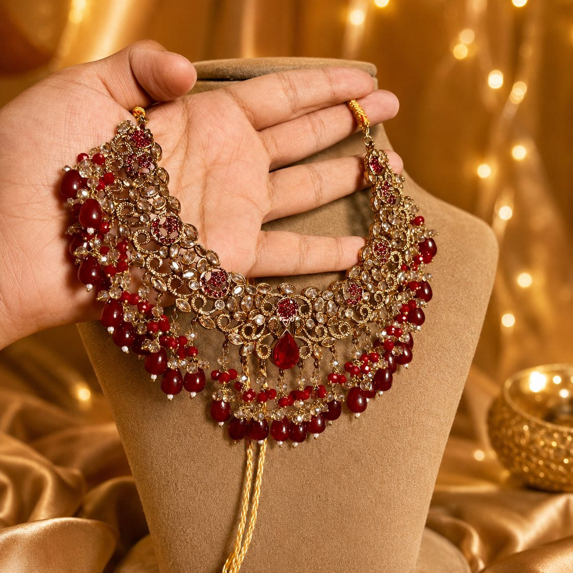 Mehrunisa Ruby Kundan Bridal Jewellery Set