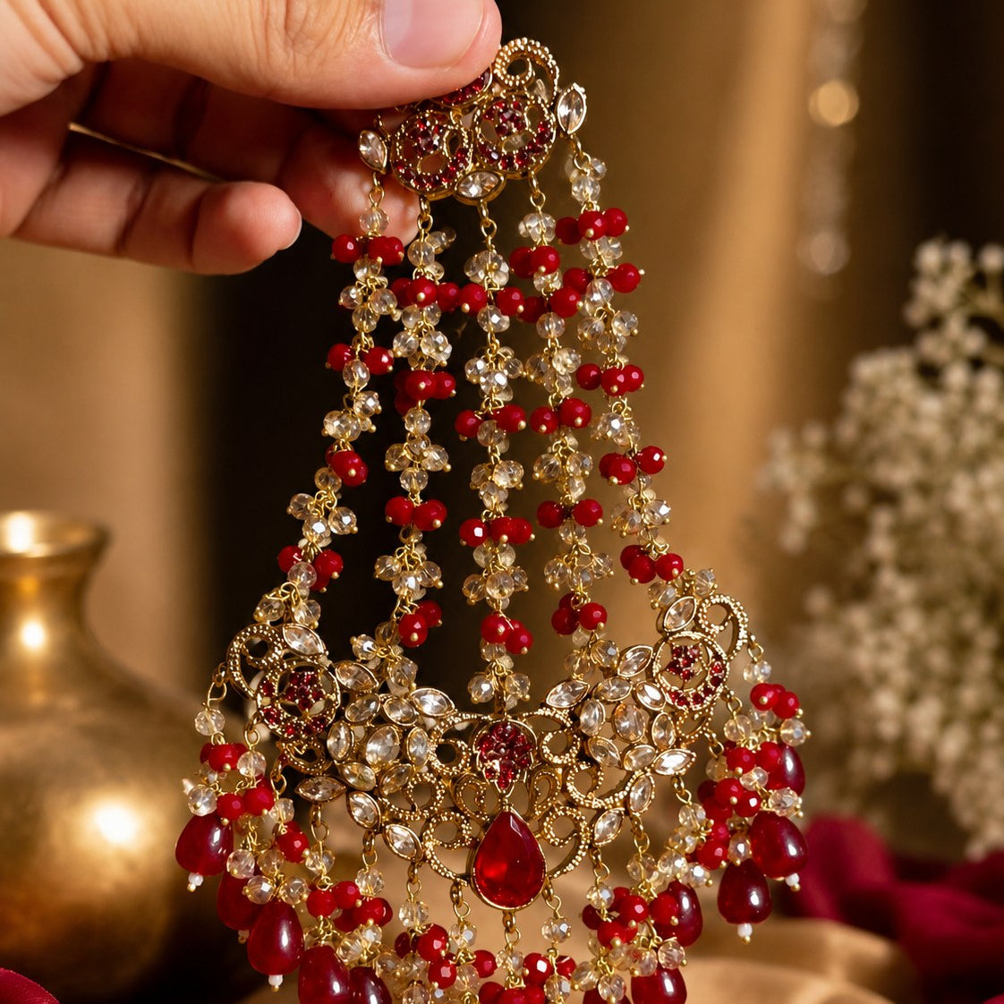 Mehrunisa Ruby Kundan Bridal Jewellery Set