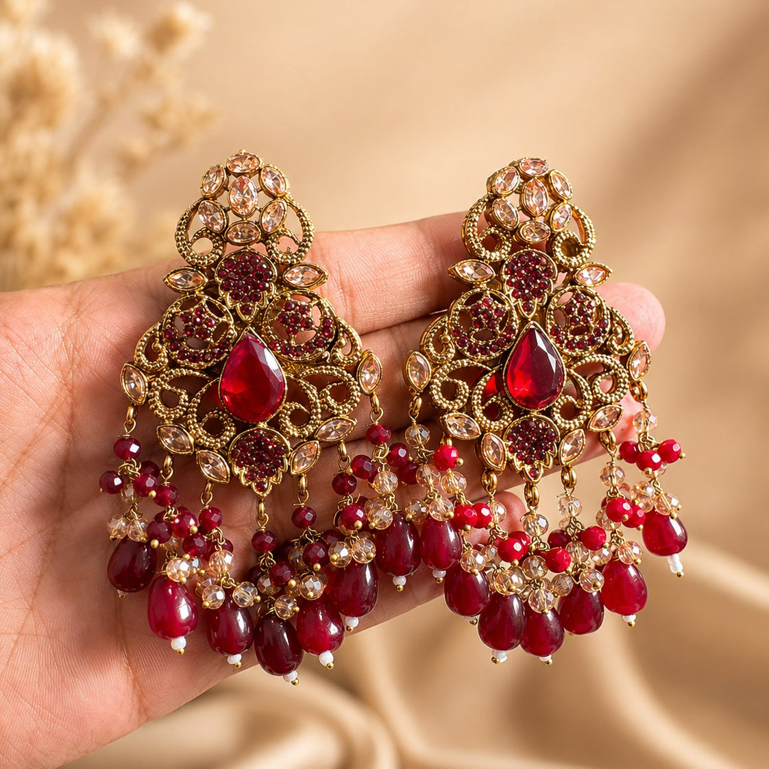 Mehrunisa Ruby Kundan Bridal Jewellery Set