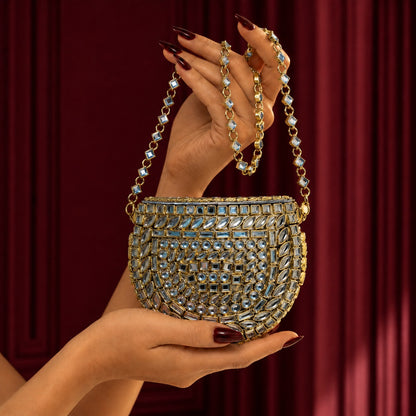 The Prism Minaüdière – Bridal Evening Bag with Chain