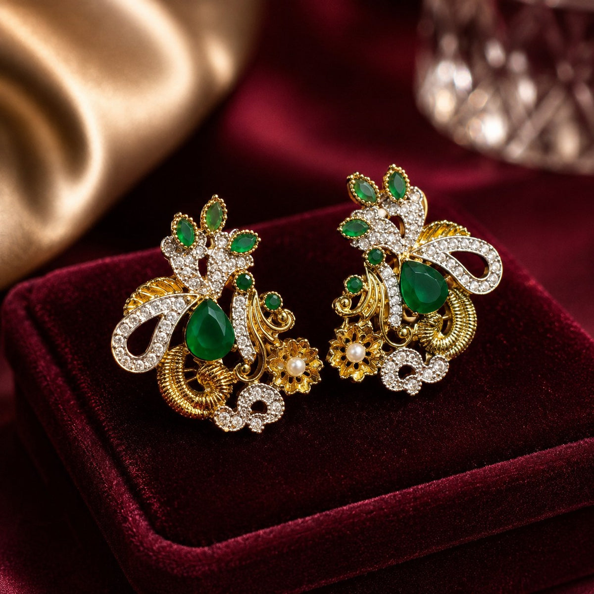 Ornate Gold Statement Earrings