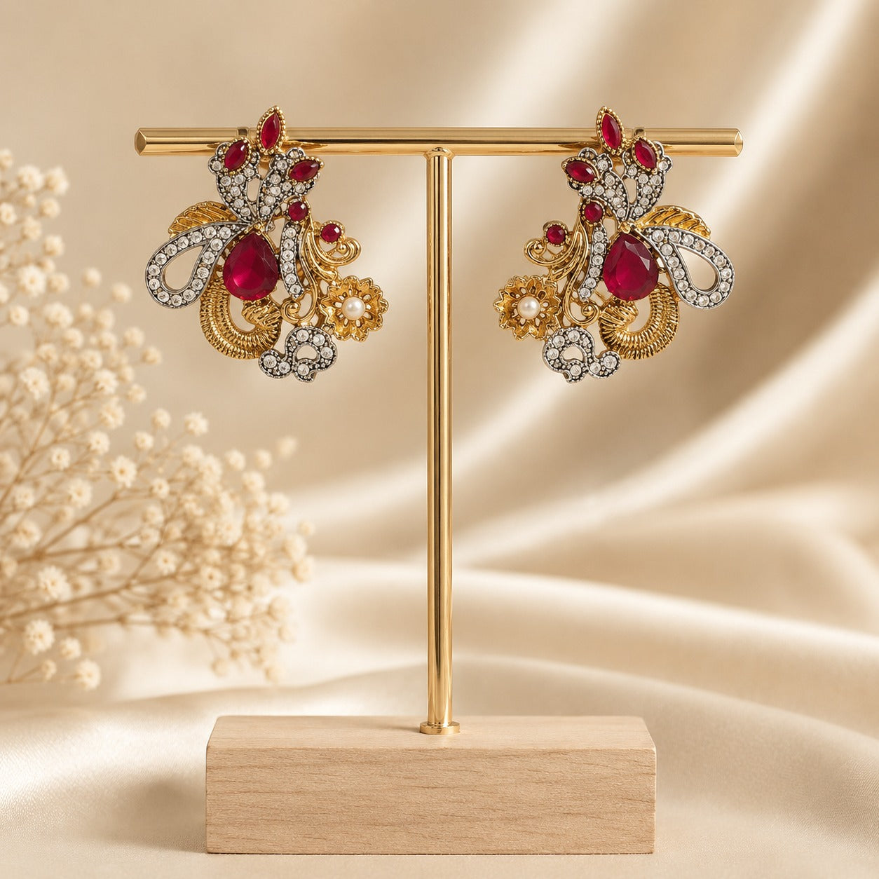 Ornate Gold Statement Earrings