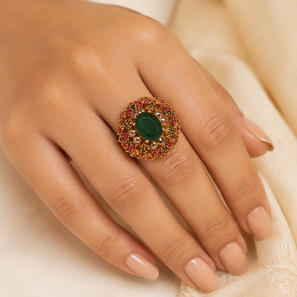 Sultana Gold Statement Ring