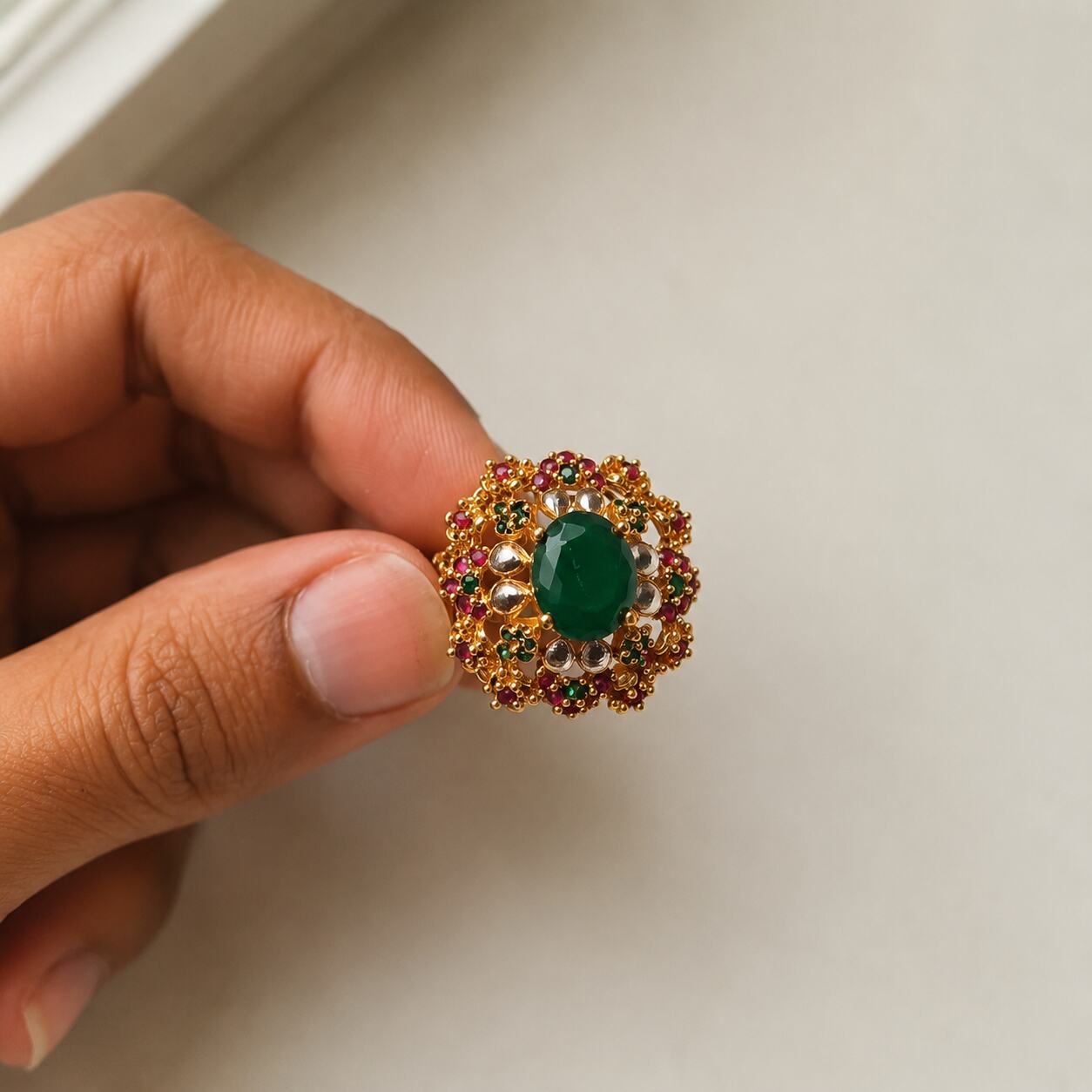 Sultana Gold Statement Ring