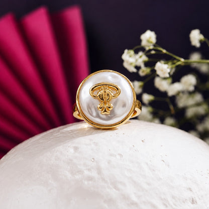 Baroque Pearl Royal Motif Ring