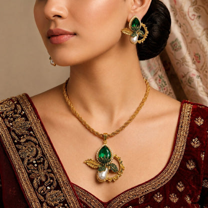 Mahraani Leaf Necklace Set