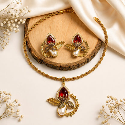 Mahraani Leaf Necklace Set