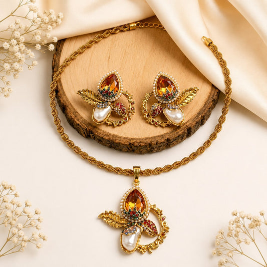 Mahraani Leaf Necklace Set