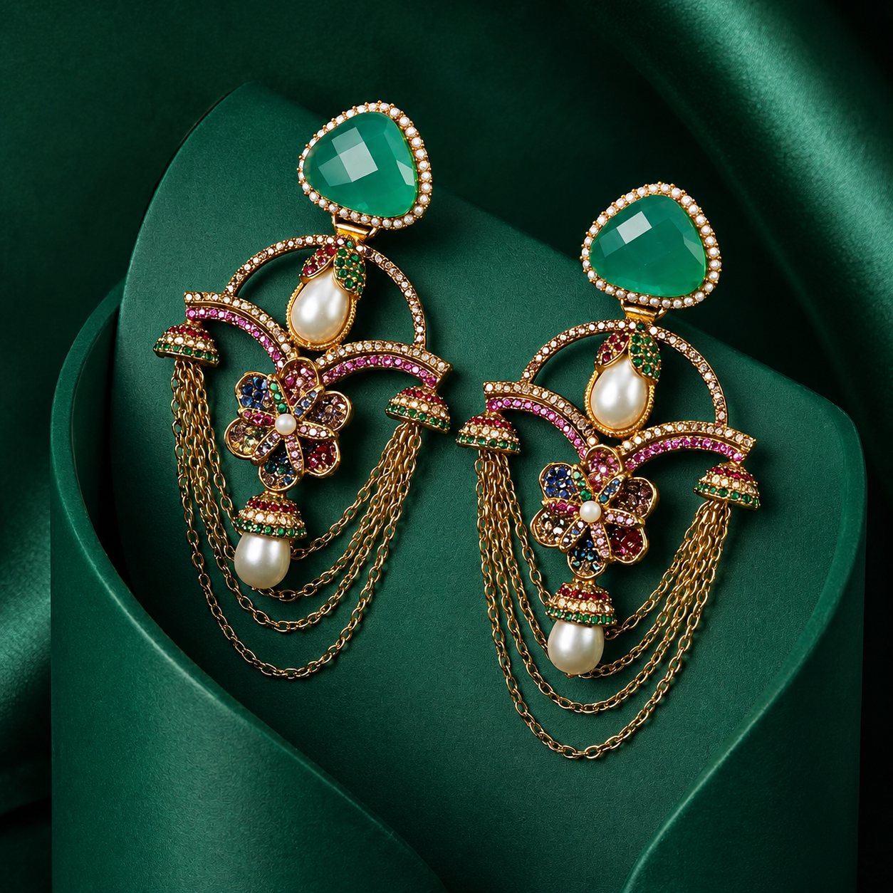 Zevar Royal Chain Earrings