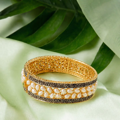 Pearl Marcasite Openable Bangles