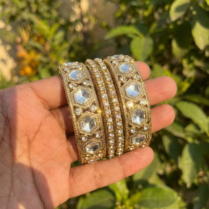 The Royal Hexa-Glow Gold Bangle Set