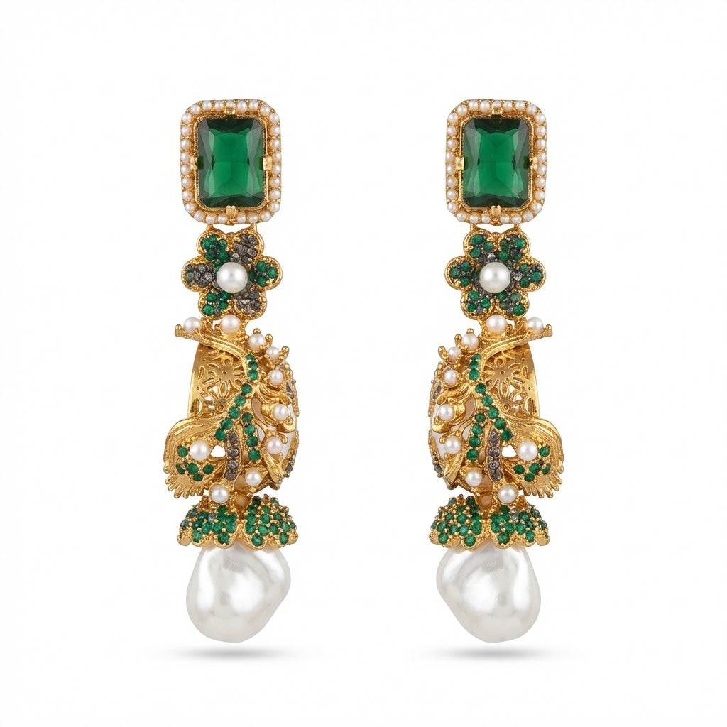 Azure Luxe Baroque Drop Earrings