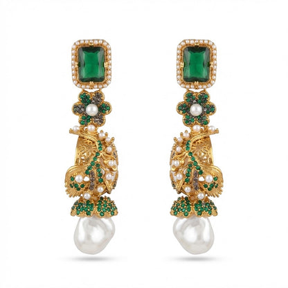 Azure Luxe Baroque Drop Earrings