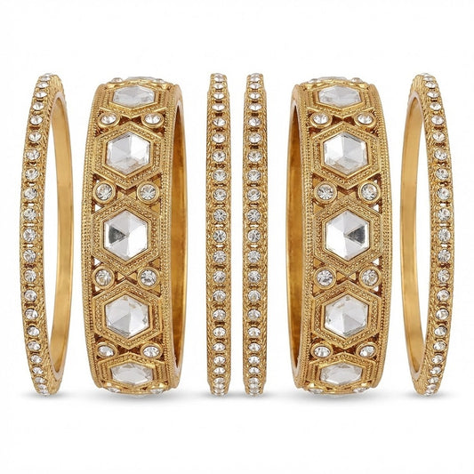 The Royal Hexa-Glow Gold Bangle Set