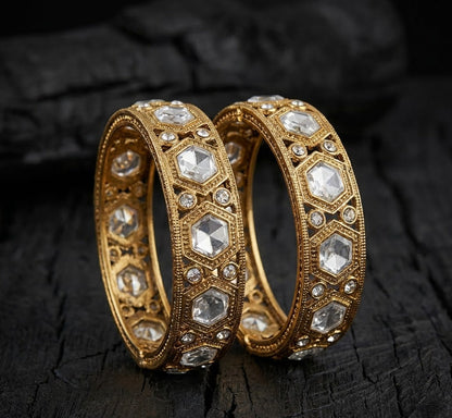 The Royal Hexa-Glow Gold Bangle Set