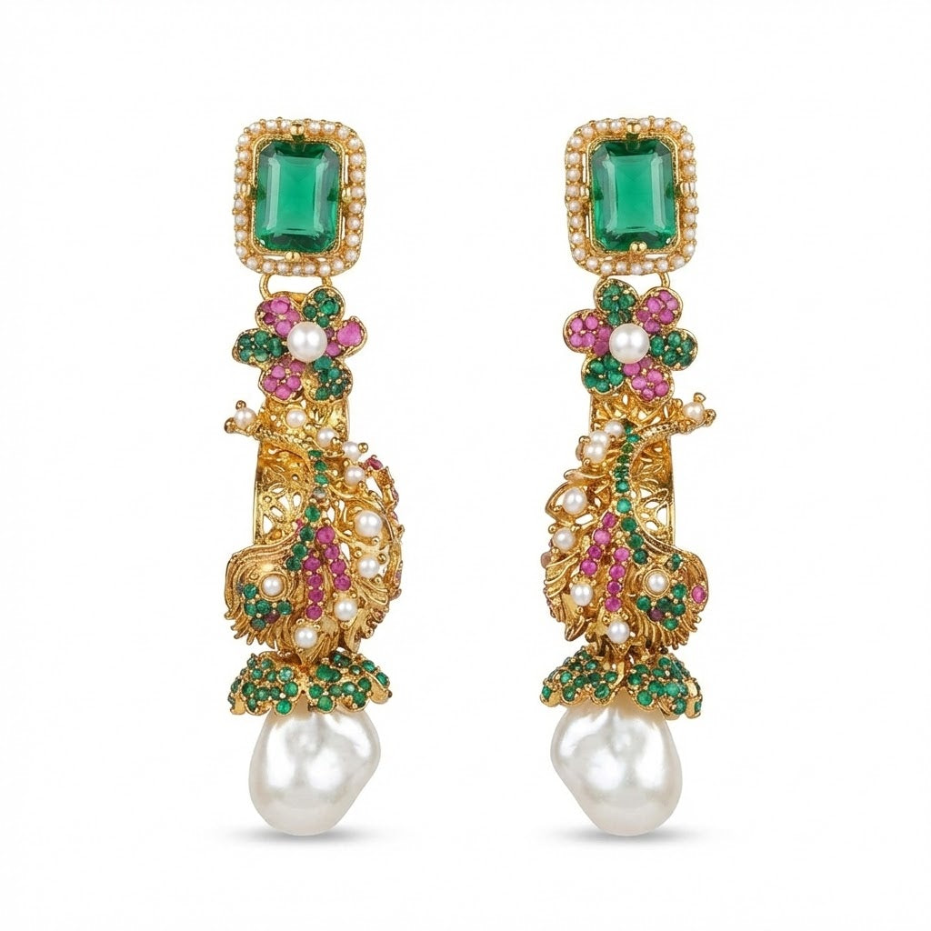 Azure Luxe Baroque Drop Earrings